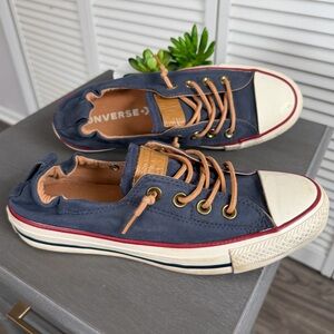 Y2K converse slip on elastic ankle sneakers navy blue nautical